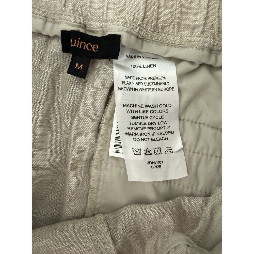 Quince 100% European Linen Pull-On Wide Leg Pant Women Sz M Flax Coastal EUC - Picture 5 of 11